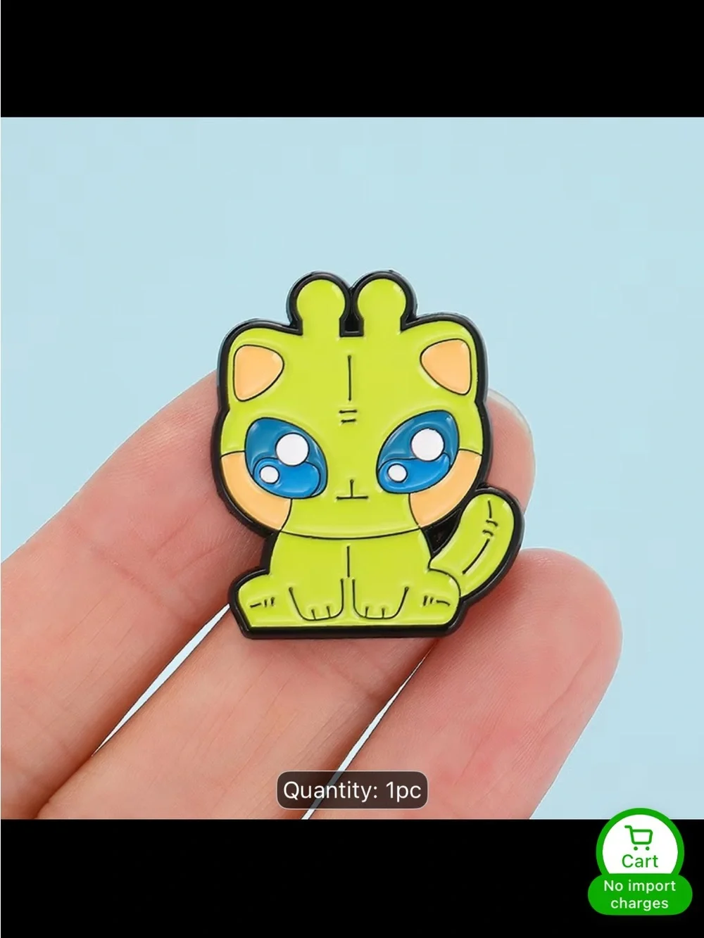 Cute Lime Green Cat Enamel Pin - Pets Cat Accessory